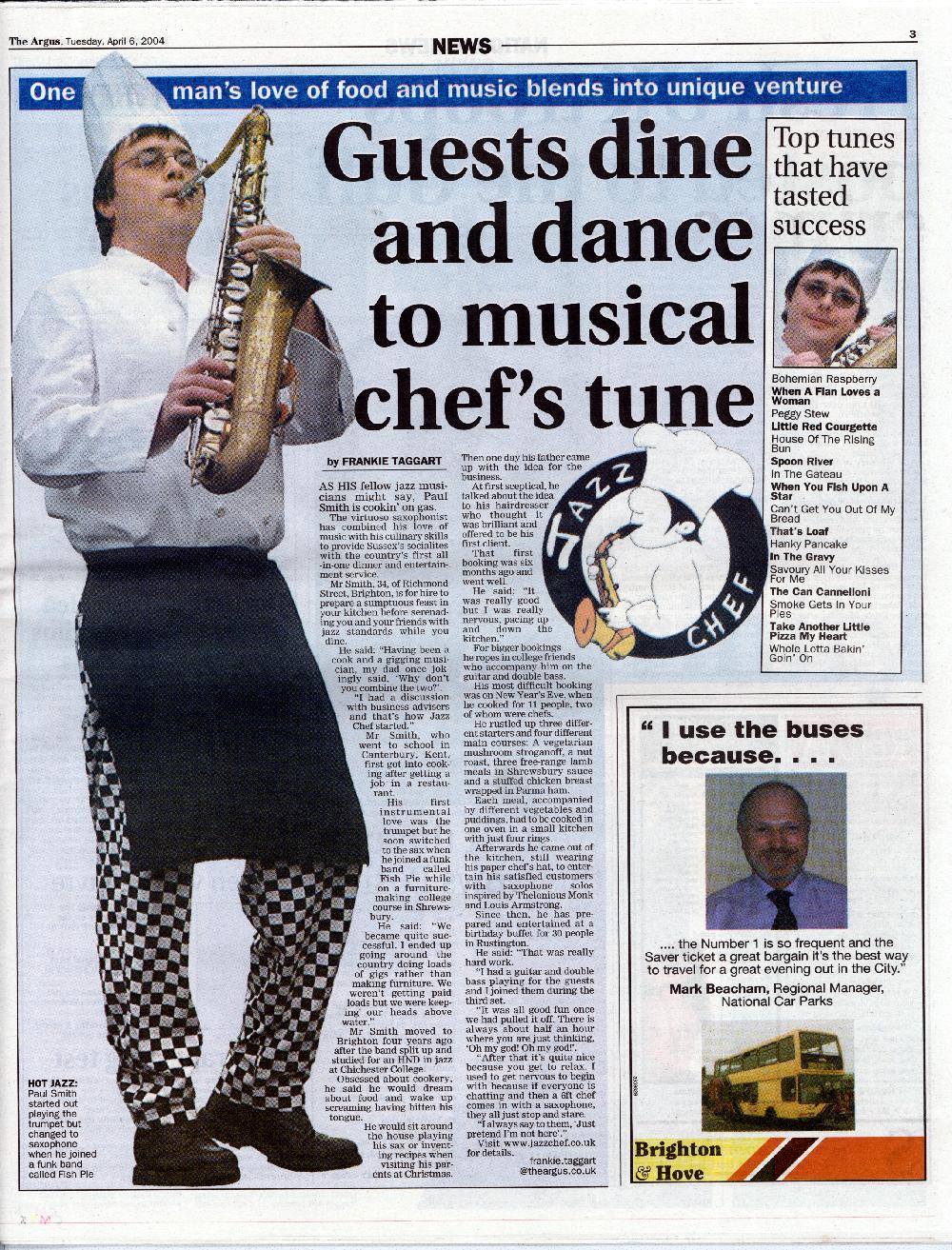 Scan of Jazz Chef Argus article